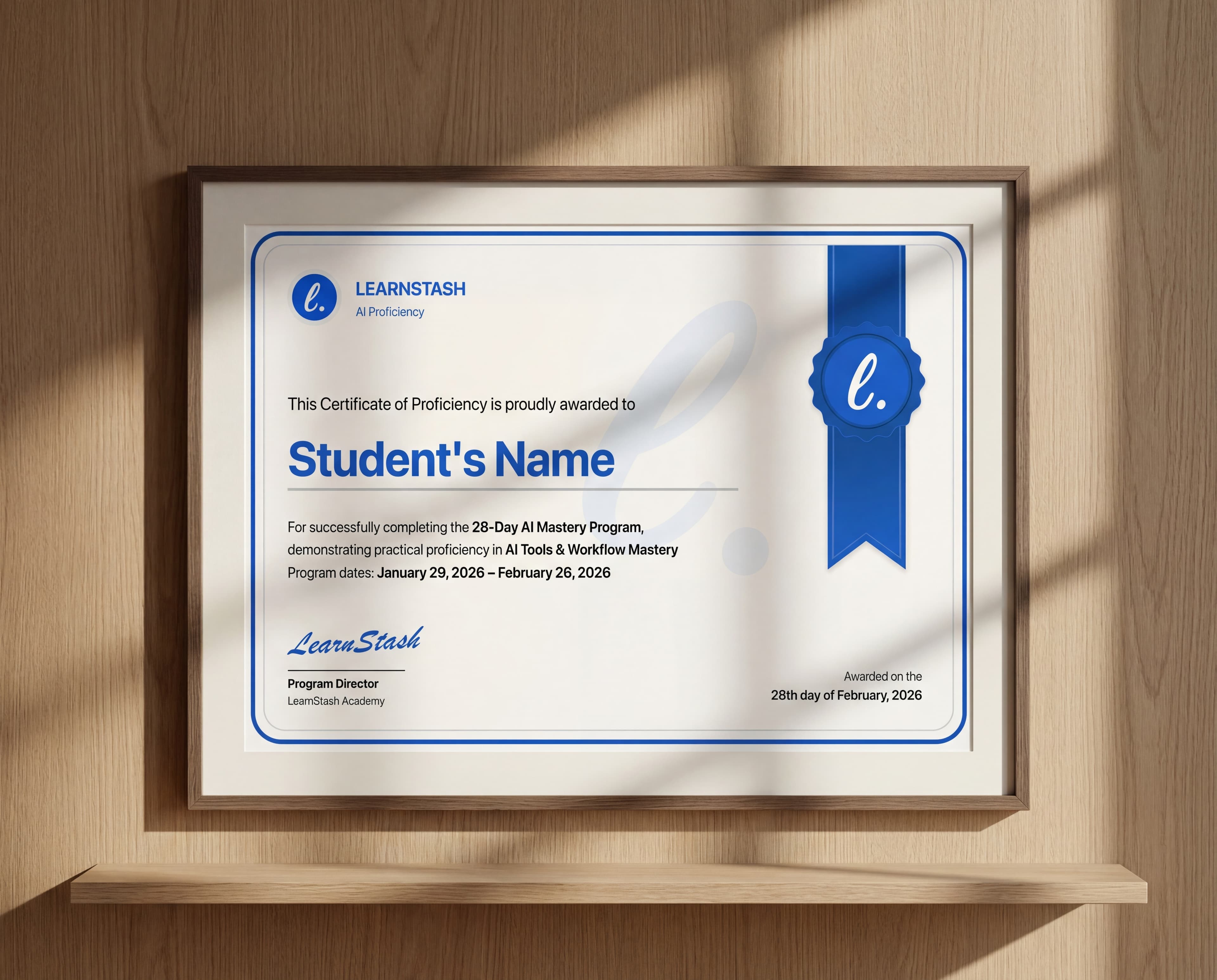 Claude Mastery certificate preview